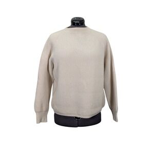 Mezzi‎ Wool Raglan Pullover Men's Large Cream German Knit Vintage